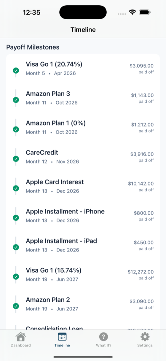 PayClear Milestones